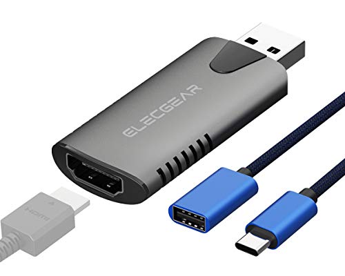 Tarjeta de Captura de Video y Audio, 4K HDMI a 1080P USB Convertidor AV Full HD Capturadora para Switch, PS4, Xbox One Grabadora de Juegos, XSplit OBS VLC Amcap Transmisión en Vivo