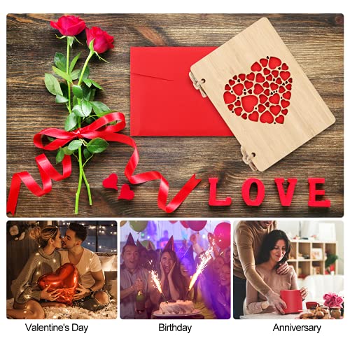 Tarjeta de Felicitación de Madera, Tarjeta de Felicitación, Tarjeta San Valentin Hecha a Mano, Tarjetas para Regalos Felicitacion de Madera con Sobres, las Mejores Ideas para Bodas y San Valentin