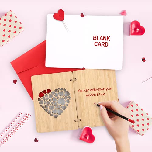 Tarjeta de Felicitación de Madera, Tarjeta de Felicitación, Tarjeta San Valentin Hecha a Mano, Tarjetas para Regalos Felicitacion de Madera con Sobres, las Mejores Ideas para Bodas y San Valentin