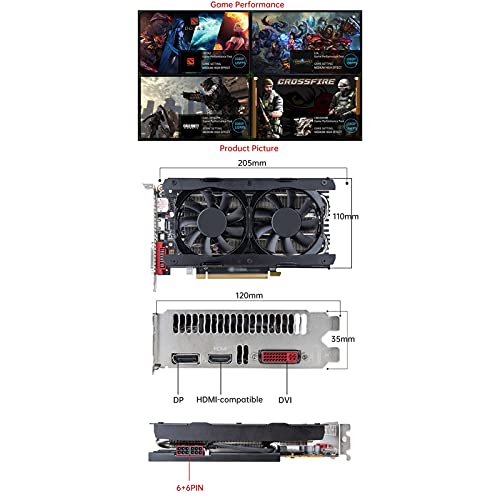 Tarjeta de Video RX 560 4G Tarjetas gráficas de Marca GPU 128Bit GDDR5 GTX 650960970 1050 TI 4G 1660S RTX 2060 6G Tarjeta gráfica para Juegos Juego de computadora de escritorioTarjeta Gráfica (Colo