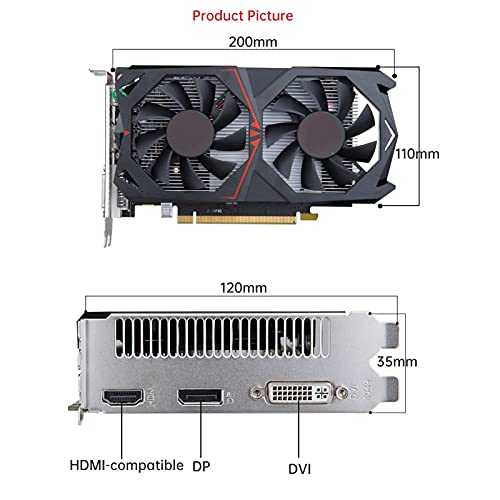 Tarjeta de video RX 560 4G Tarjetas gráficas de marca GPU 128Bit GDDR5 GTX 650960970 1050 TI 4G 1660S RTX 2060 6G Tarjeta gráfica para juegos Juego de computadora de escritorio(Color:GTX 960 4G)