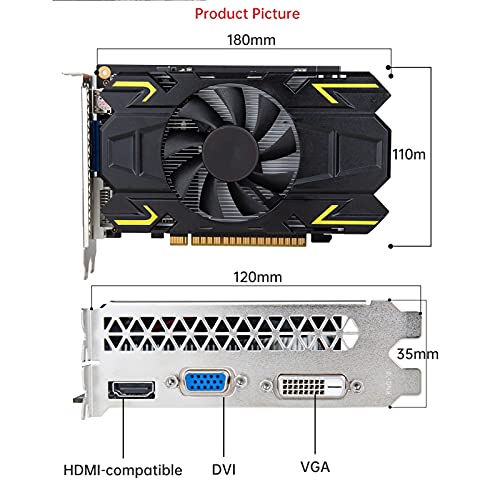 Tarjeta gráfica GTX 650750960970980 1060 TI 2G 3G 4G Gráficos GDDR5 DVI VGA HDMI Tarjetas de Video Fit for Geforce Game Computer Computadora de Escritorio JuegoTarjeta Gráfica (Color:650 2G)