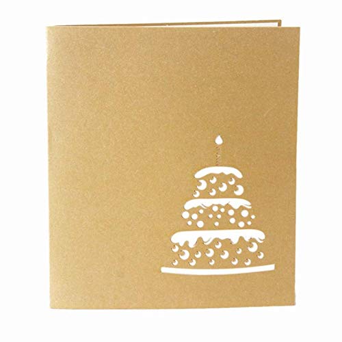 Tarjetas de felicitación originativas de la forma del vintage de los días de fiesta (Color : Gold)