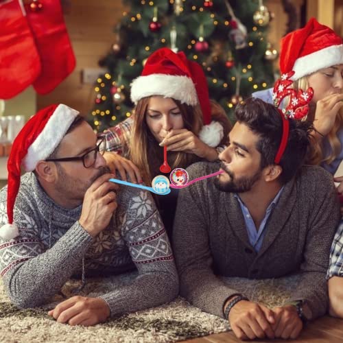 TAROME Christmas Game para niños, 18 pcs Kit de Navidad Bolas rebotantes y cucharas uego de Carreras de relevos niños Adultos