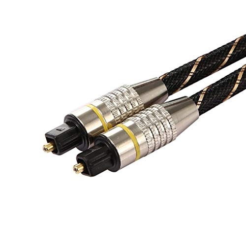 Tec-Digi Cable de audio óptico digital Toslink – 1 m [chapado en oro de 24 K, ultra duradero] Cable de fibra óptica macho a macho para cine en casa, barra de sonido, TV, PS4, Xbox, Playstation y más