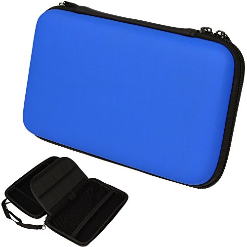TECHGEAR Carcasa Compatible con Nintendo 2DS XL - Funda Dura Protectora de Viaje y Llevar para 2DS XL + Tarjetas de Juego + Accesorios [BLU]