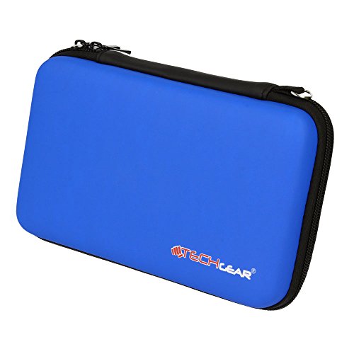 TECHGEAR Carcasa Compatible con Nintendo 2DS XL - Funda Dura Protectora de Viaje y Llevar para 2DS XL + Tarjetas de Juego + Accesorios [BLU]