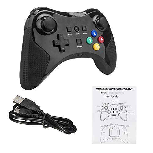 TechKen - Controlador inalámbrico Pro para Wii U, controlador clásico Bluetooth para Wii U Gamepad Gamepad Gamepad para Wii U Games Games Accesorios para Wii U