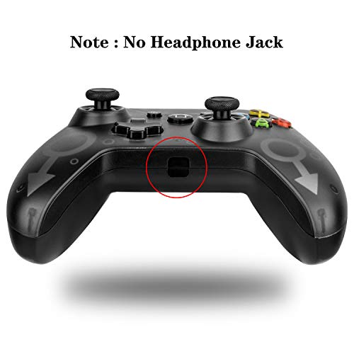 TechKen Mando inalámbrico para Xbox One, 2,4 GHz con orificio para auriculares compatible con Xbox One S/X, PS3 y PC [negro]