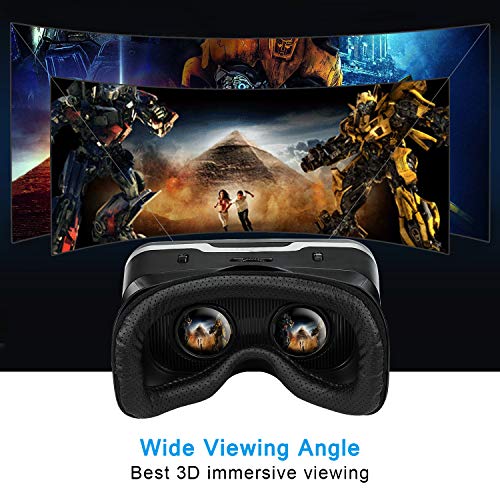 TechRise 3D VR auriculares, 3D VR anteojos Caja de realidad virtual con lente ajustable para películas y juegos 3D, compatible con iPhone Samsung y otros smartphones de 3,5 pulgadas a 6 pulgadas