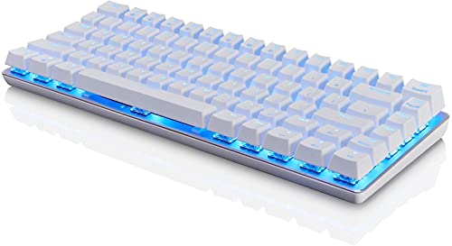 Teclado mecánico AK33 de Lexon tech, teclado para juegos con cable USB con retroiluminación LED azul, teclado compactos de 82 teclas, interruptores azul negro, mecanógrafos y jugadores de juegos