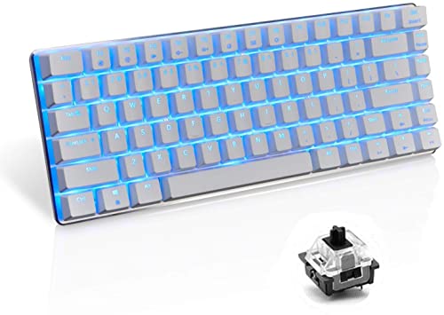 Teclado mecánico AK33 de Lexon tech, teclado para juegos con cable USB con retroiluminación LED azul, teclado compactos de 82 teclas, interruptores azul negro, mecanógrafos y jugadores de juegos