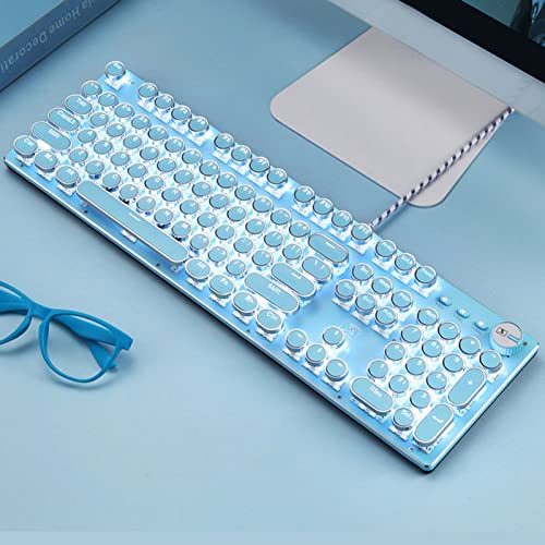 Teclado y Ratón, Teclado De Juegos Mecánicos, Diseño QWERTY Inglés USB Gaminjo Cambio Teclado Mecánico Anti-ghosting Non-conflicto Keys Pc Ps4 Xbox(Color:Azul)