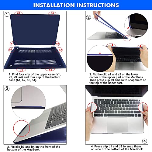 TECOOL Funda para 2020 2019 2018 MacBook Air 13 Pulgadas A2337 (M1) / A2179 / A1932, Cubierta de Plástico Dura Case Carcasa con Tapa del Teclado para Nuevo MacBook Air 13 con Touch ID - Transparente