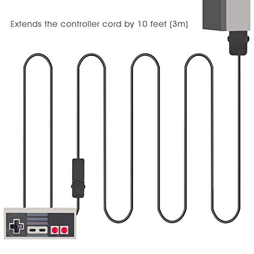 TEEPAO Cable Extension para Mini SNES Classic, 3M / 10ft, Super NES Classic Mini Controller Extension Cable para Super Nintendo NES Classic Edition (2017) / NES Classic Mini (2016) - Pack de 2