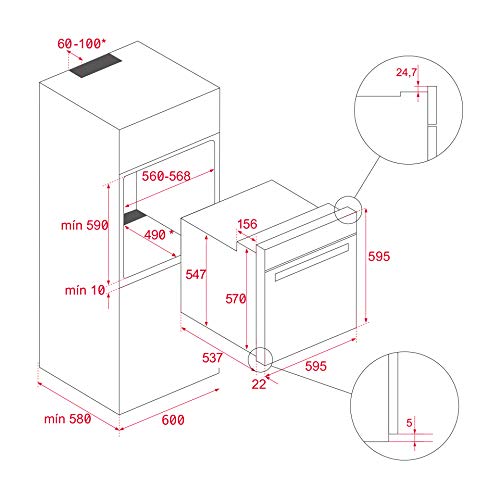 Teka | Horno Multifunción de 60 cm con HydrocleanECO | Sistema de limpieza Teka Hydroclean® automático | 59.5 x 59.5 x 53.7+22 cm | Eficiencia Energética A+