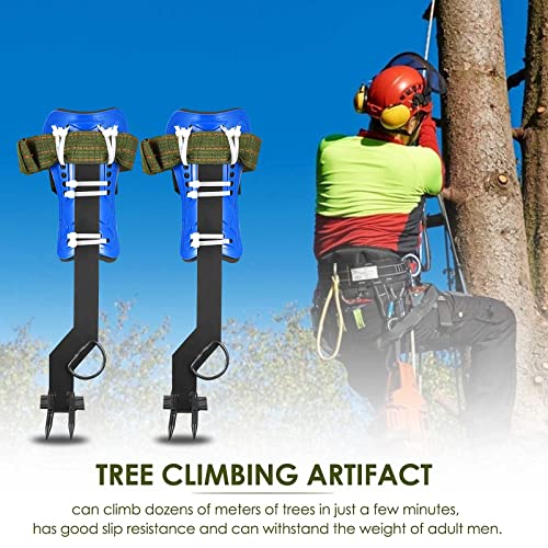 TELAM Juego de espigas para Escalada de árboles, 2 Engranajes para trepar árboles con 1 par de Cuerdas elásticas para Escalar, forestales para trepar árboles, Supervivencia en la Jungla