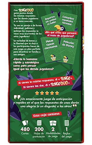 TENGO DUO - El Nuevo Juego de Mesa Cooperativo - Juego de Cartas de Agilidad Mental y Rapidez Ideal para Reír y Jugar en Familia o con Amigos, para Niños, Adolescentes y Adultos - Fabricado en Europa