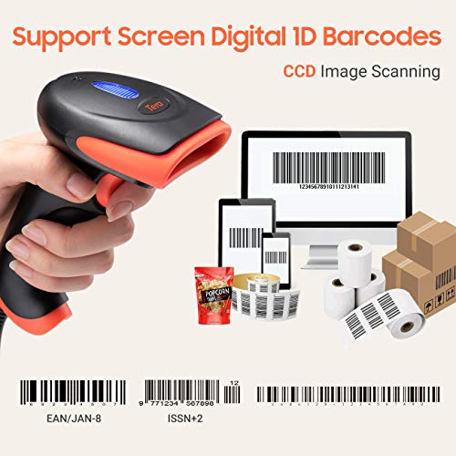 Tera CCD Escáner de Código de Barras 1500 Piexl USB 1D Lector de Código de Barras de Mano Escáner de Código Barras Lineal Escaneo Rápido para Pantallas Tabletas Digitales Smartphone Plug and Play