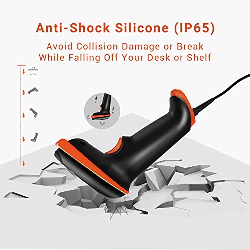 Tera Escáner de Códigos de Barras Lector de Códigos 1D con Cable Dispone de Modo Automático Plug and Play