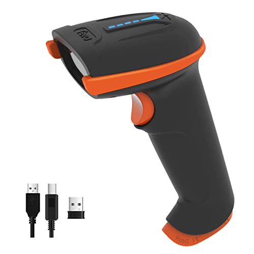 Tera Lector de código de Barras inalámbrico con Cable con indicador de Nivel de batería Escáner de código de Barras Impreso digitalmente 1D 2D QR Plug and Play, Modelo D5100