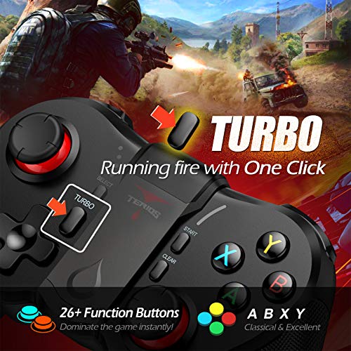 TERIOS Mobile Game Controller para Android, PC Mando, Gaming Remote para Smartphones, PS3, Windows, Instant Play y Función Turbo