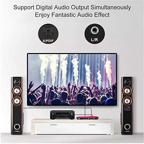 TESmart 4x1 HDMI Switch 4K Conmutador HDMI 4 Entradas 1 Salida de Caja HDMI Switcher con IR Remote Auto 2.0/5.1 Salida de Audio, Soporte 4K @60Hz Full HD1080P 3D para Xbox One, PS4/PS3, TV (Rojo)