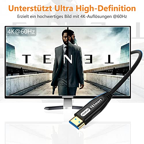 TESmart Cable HDMI 4K cable óptico extra largo 150 metros compatible con 4K 60 Hz, 2160p, 32AWG, Blu-ray / PS4 / Xbox/Switch