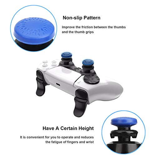 TEUVO Thumbsticks para PS4 Joystick y para PS5 Joystick, 2 Pcs de Silicona Thumb Grips Joystick Grips, Mejorar la Precisión del Control y la Puntería, Reducir Pulgarcito Fatiga, Azul