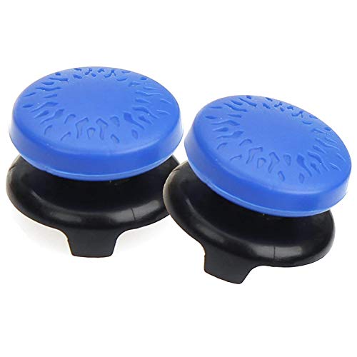 TEUVO Thumbsticks para PS4 Joystick y para PS5 Joystick, 2 Pcs de Silicona Thumb Grips Joystick Grips, Mejorar la Precisión del Control y la Puntería, Reducir Pulgarcito Fatiga, Azul