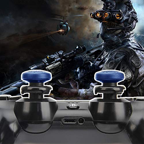 TEUVO Thumbsticks para PS4 Joystick y para PS5 Joystick, 2 Pcs de Silicona Thumb Grips Joystick Grips, Mejorar la Precisión del Control y la Puntería, Reducir Pulgarcito Fatiga, Azul