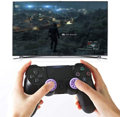 TEUVO Thumbsticks, Silicona Thumbsticks Grips Gorras para PS4 Joystick y para PS5 Joystick a Ayuda con Control y Reducir Pulgarcito Fatiga, Púrpura, 2 Pcs