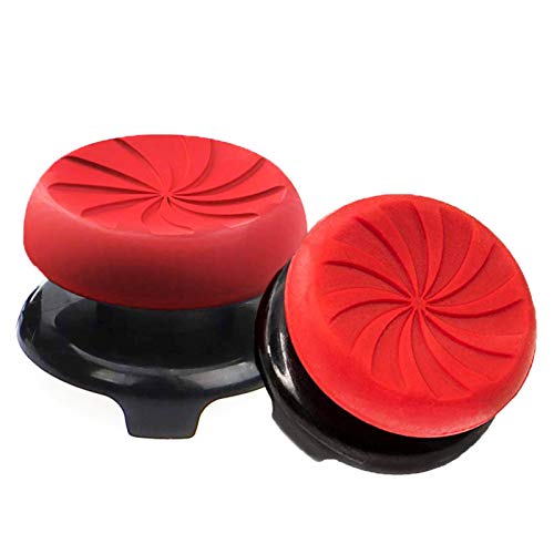 TEUVO Thumbsticks, Silicona Thumbsticks Grips Gorras para PS4 Joystick y para PS5 Joystick a Ayuda con Control y Reducir Pulgarcito Fatiga, Rojo, 2 Pcs