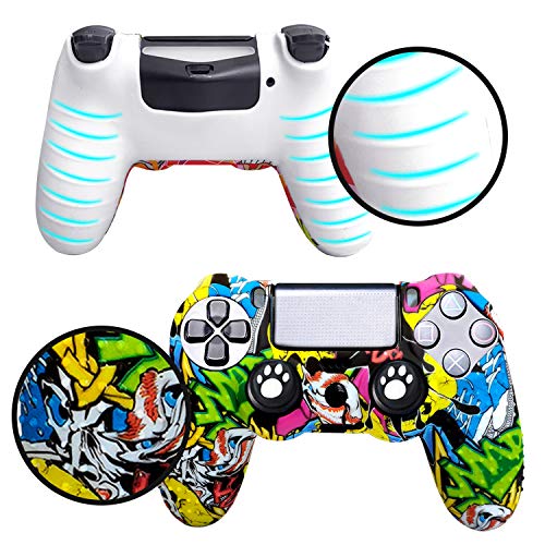 Th-some Fundas para Mando Sony PS4/ PS4 Pro/ PS4 Slim Dualshock 4, Silicona Camuflaje Carcasa Protectora Antideslizante para Play 4/ Playstation 4 (MulticolorC 2 Pcs)