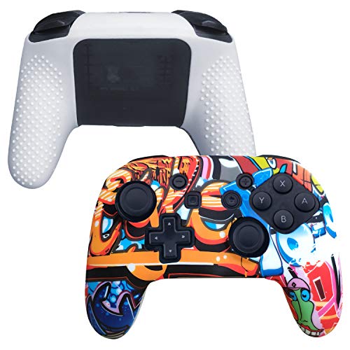 Th-some Fundas para Oficial de Nintendo Switch Pro Mando, Silicona Multicolor Carcasa Protectora Antideslizante para Nintendo Switch Pro Mando (D)