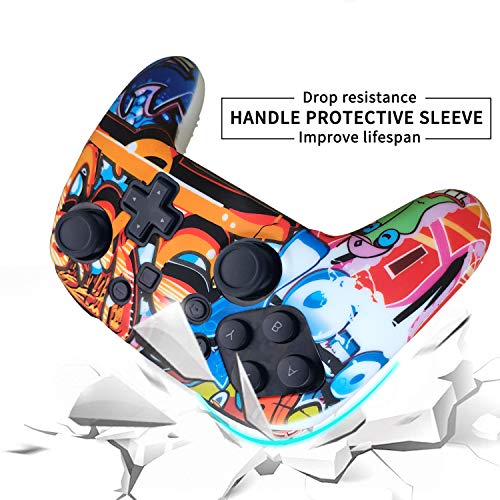Th-some Fundas para Oficial de Nintendo Switch Pro Mando, Silicona Multicolor Carcasa Protectora Antideslizante para Nintendo Switch Pro Mando (D)