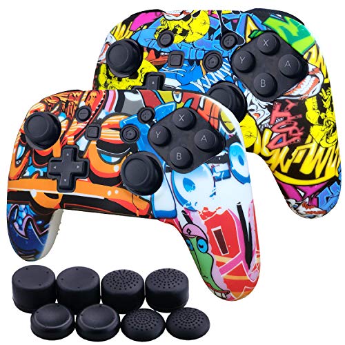 Th-some Fundas para Oficial de Nintendo Switch Pro Mando, Silicona Multicolor Carcasa Protectora Antideslizante para Nintendo Switch Pro Mando (D)