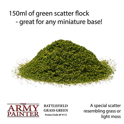 The Army Painter | Battlefield Essential Series: Battlefield Grass Green for Miniature Bases and Wargame Terrains - Static Grass for Bases of Miniature Toys