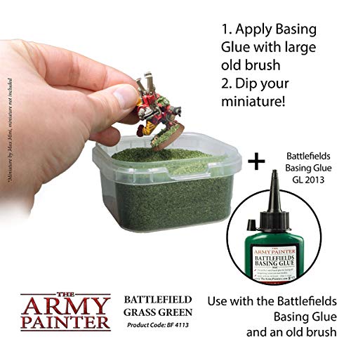 The Army Painter | Battlefield Essential Series: Battlefield Grass Green for Miniature Bases and Wargame Terrains - Static Grass for Bases of Miniature Toys
