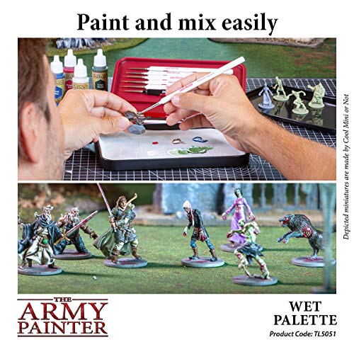 The Army Painter | Wet Palette | Paleta húmeda Estuche Premium para Pinceles con 50 Ranuras y 2 Esponjas para Pintar Figuras Miniatura de Wargaming | Juego de Guerra