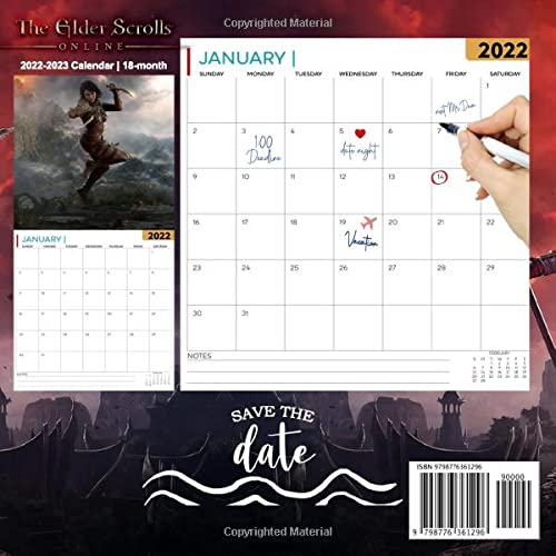 The Elder Scrolls Online: OFFICIAL 2022 Calendar - Video Game calendar 2022 - The Elder Scrolls Online -18 monthly 2022-2023 Calendar - Planner ... games Kalendar Calendario Calendrier). 3