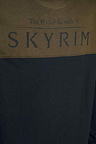 The Elder Scrolls V - Skyrim - Dragonborn Hombre Capucha con Cremallera Negro/marrón L