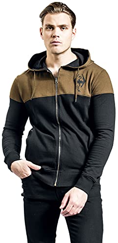 The Elder Scrolls V - Skyrim - Dragonborn Hombre Capucha con Cremallera Negro/marrón XL