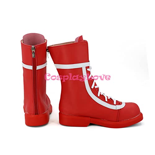 The King of Fighters XIV Asamiya Athena Red Shoes Cosplay Long Boots Leather Custom Made For Halloween 38 AsamiyaAthenaShoes