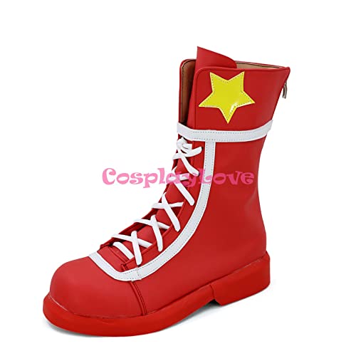 The King of Fighters XIV Asamiya Athena Red Shoes Cosplay Long Boots Leather Custom Made For Halloween 38 AsamiyaAthenaShoes