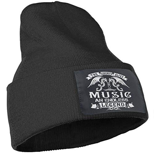The Legend is Alive Music an Endless Legend - Gorro de invierno con gorro de punto unisex para hombres y mujeres