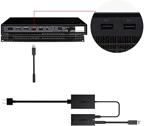 The perseids Adaptador Xbox Kinect, Adaptador para Xbox One S / Xbox One X y PC con Windows 8 / 8.1 / 10, sensor X Kinect 2.0, Enchufe de la UE