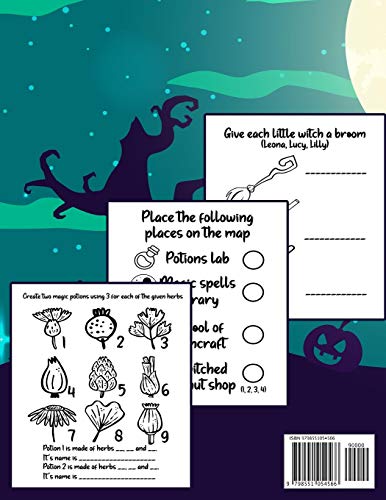 The Secret Workshop Of Leona The Little Witch: Halloween Coloring And Activity Book For Kids Ages 4-8: The Best Holiday Gift For Little Girls With ... Word Search, Mazes, Crossword And A Lot More!