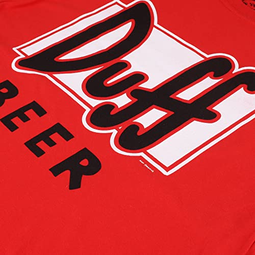 The Simpsons Duff Beer Camiseta, Rosso, XL para Hombre