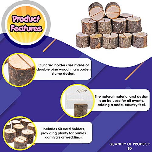 THE TWIDDLERS -50 Porta Tarjetas de Mesa de Madera - Bodas y Eventos (50 soportes)